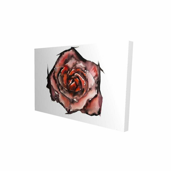 Begin Home Decor 12 x 18 in. Watercolor Rose-Print on Canvas 2080-1218-FL290
